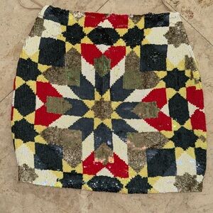 Vintage silk sequin mini skirt. Never worn. Excellent condition